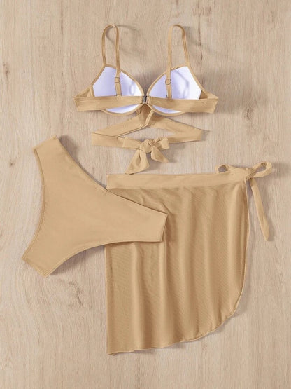 Tan Wrap 3 piece Bikini