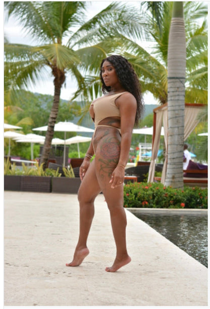 Nude Snap High Cut Swimsuit