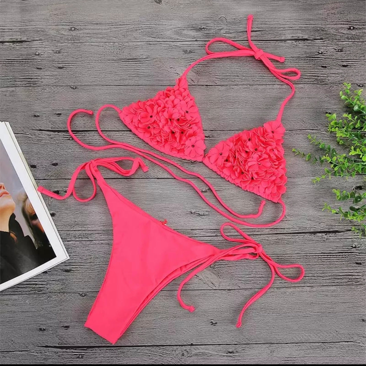 Swimsuit with 3d store flowers